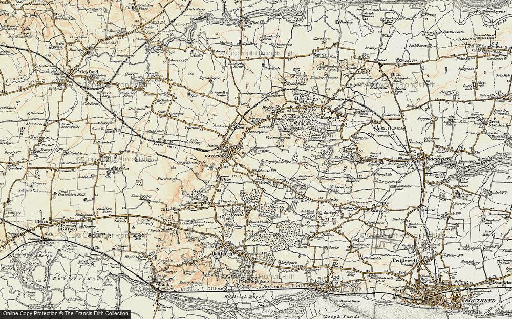 Old Map of Rayleigh, 1898 in 1898