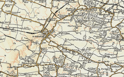Old map of Rayleigh in 1898