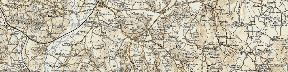 Old map of Beavor Grange in 1898-1899
