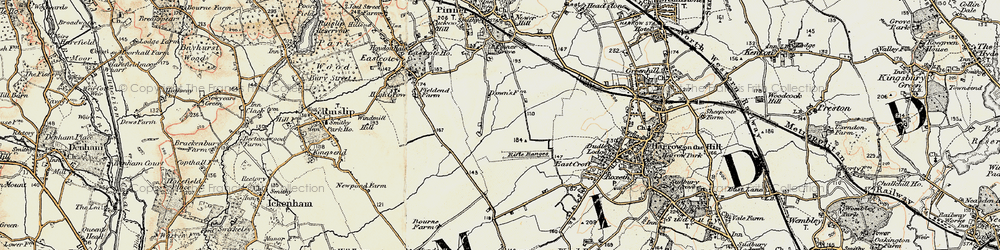 Old map of Rayners Lane in 1897-1898