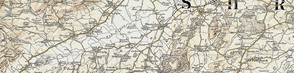 Old map of Reabrook in 1902-1903