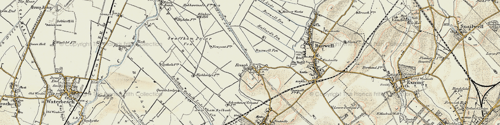 Old map of Reach in 1901
