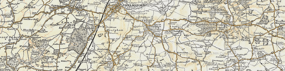 Old map of Reader's Corner in 1898