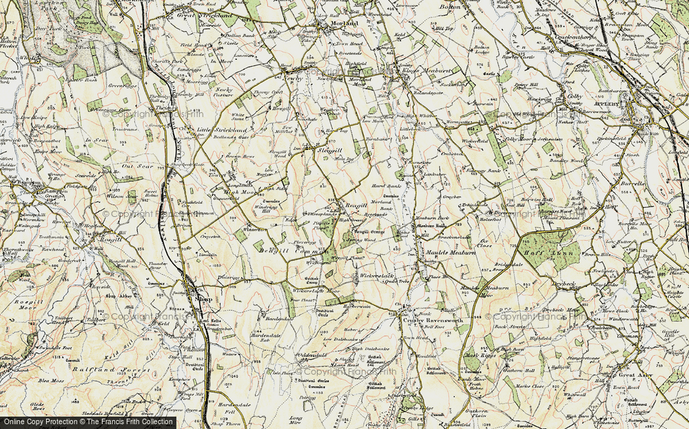 Old Map of Historic Map covering Wickerslack in 1901-1904