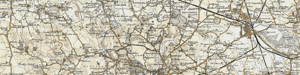 Old map of Rease Heath in 1902-1903
