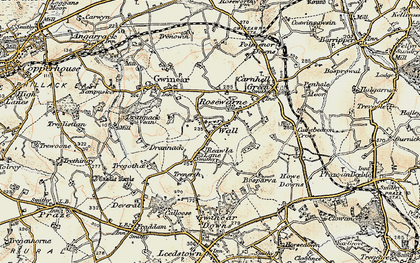 Old map of Reawla in 1900