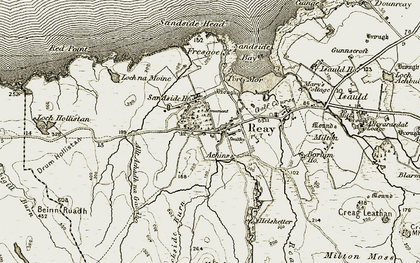 Old map of Allt Achadh na Gaodha in 1911-1912