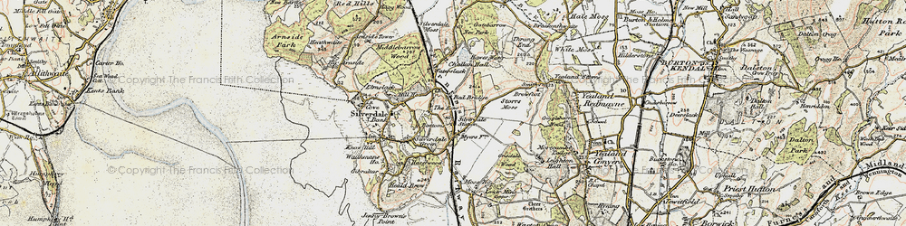 Old map of Leighton Moss (Nature Reserve) in 1903-1904