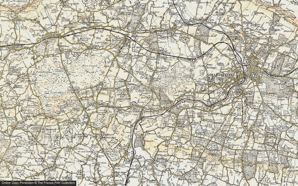 Old Map of Red Hill, 1897-1898 in 1897-1898