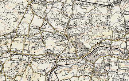 Old map of Red Hill in 1897-1898