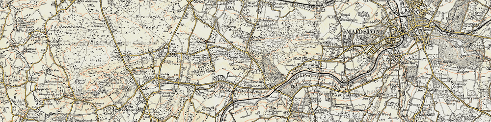Old map of Red Hill in 1897-1898