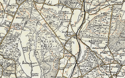 Old map of Red Hill in 1897-1899