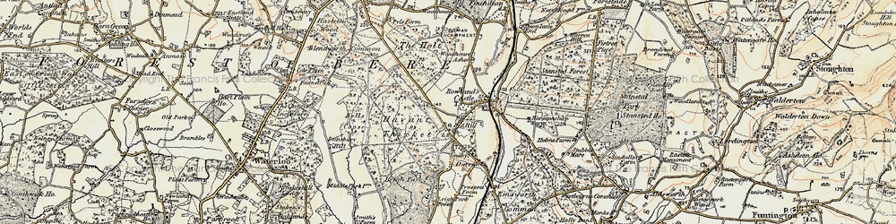 Old map of Red Hill in 1897-1899