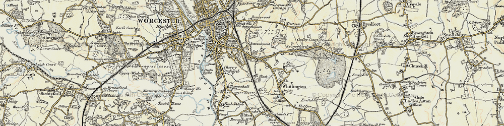 Old map of Red Hill in 1899-1901
