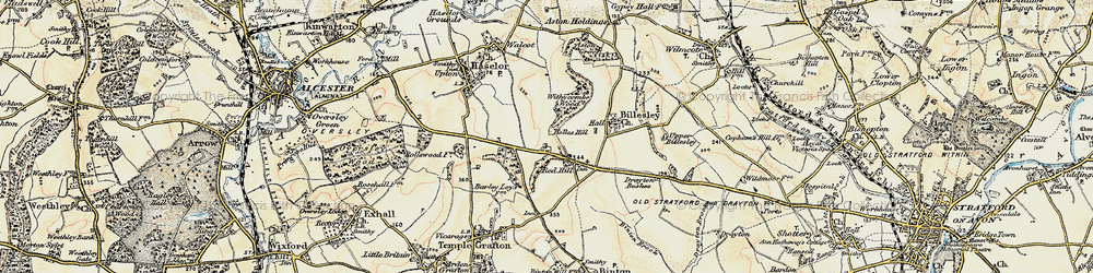 Old map of Red Hill in 1899-1902