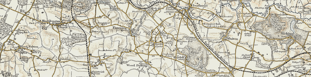 Old map of Red Pits in 1902