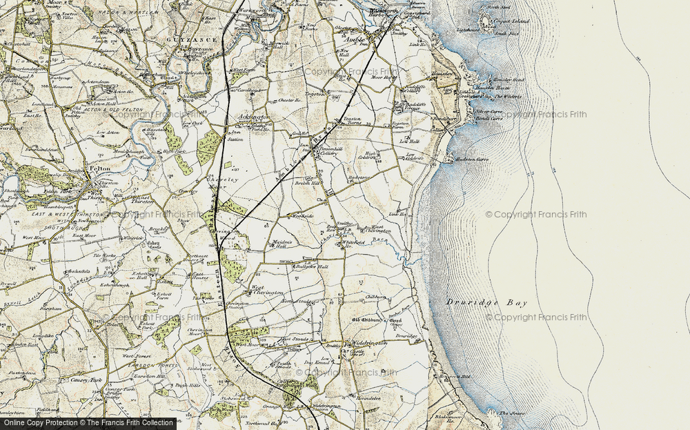 Old Map of Historic Map covering Whitefield Ho in 1901-1903