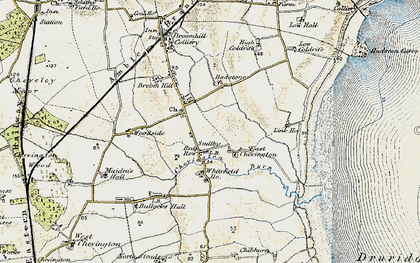 Old map of Chevington Burn in 1901-1903