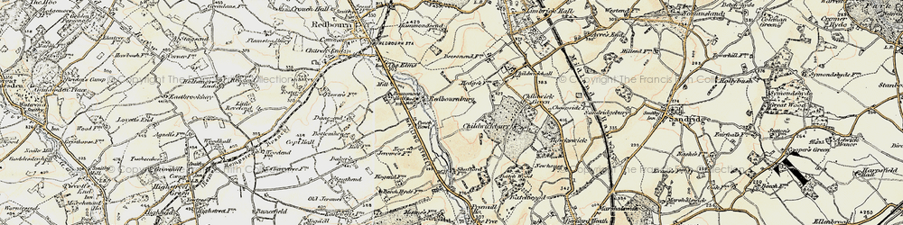 Old map of Beech Hyde in 1898