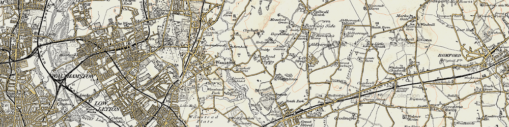 Old map of Redbridge in 1897-1898
