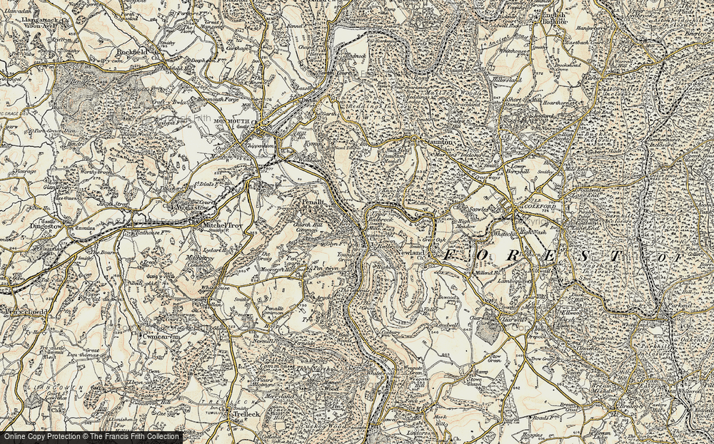 Old Map of Historic Map covering Bunjups Wood in 1899-1900
