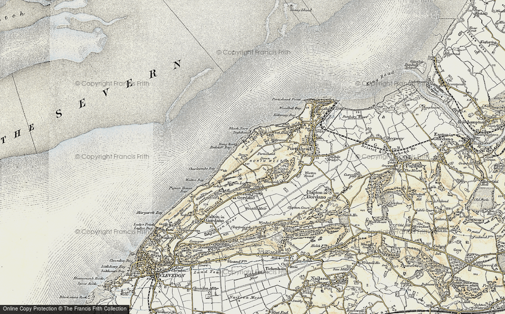 Old Map of Historic Map covering Black Nore in 1899-1900
