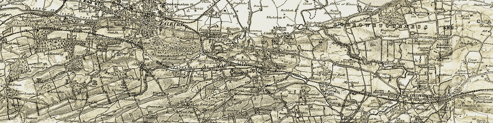 Old map of Redding in 1904-1906