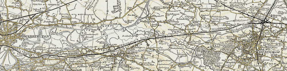 Old map of Reddish in 1903