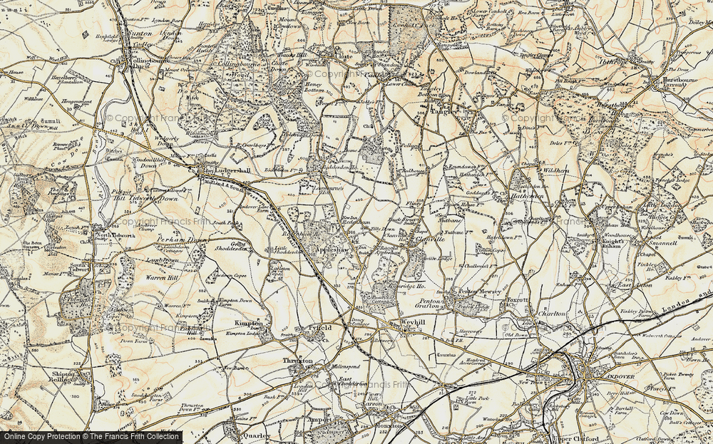 Old Map of Historic Map covering Biddesden Ho in 1897-1899