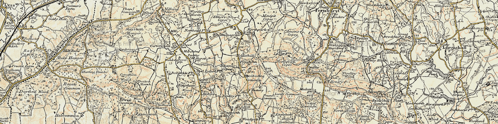 Old map of Woolbeding Common in 1897-1900