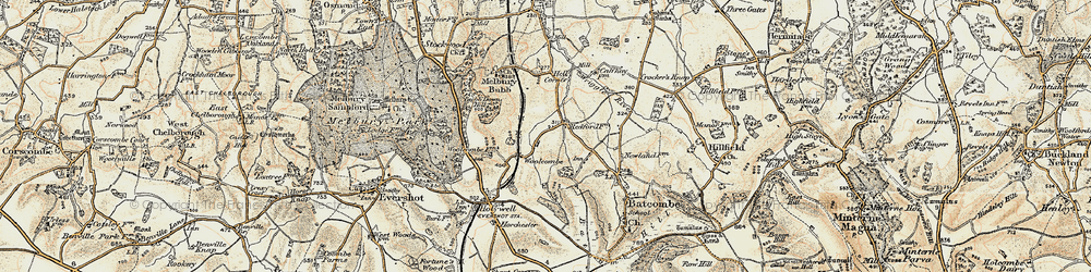 Old map of Redford in 1899
