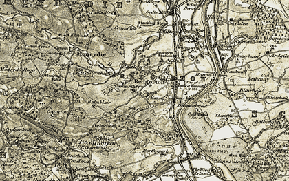 Old map of Redgorton in 1907-1908