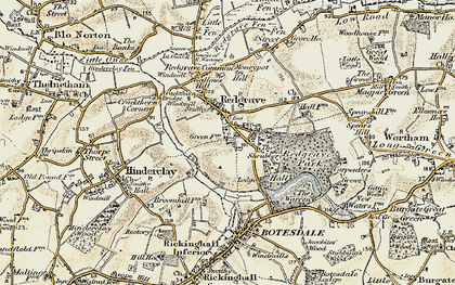 Old map of Redgrave in 1901