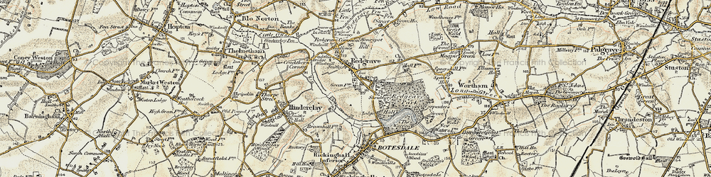 Old map of Redgrave in 1901