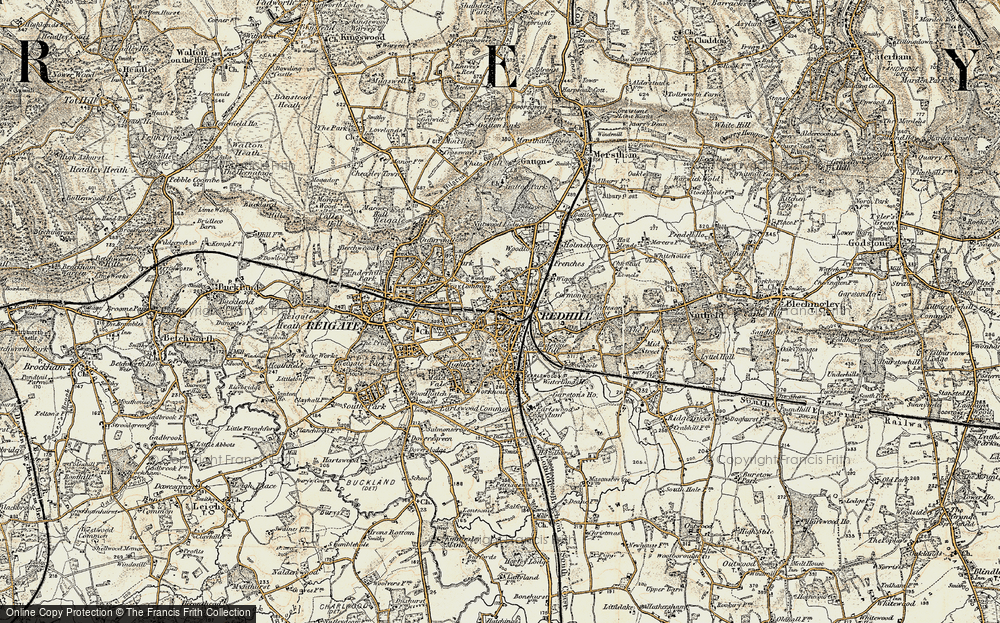 Old Map of Redhill, 1898-1909 in 1898-1909