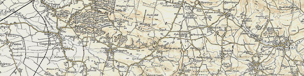 Old map of Redhill in 1899