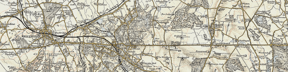 Old map of Redhill in 1902