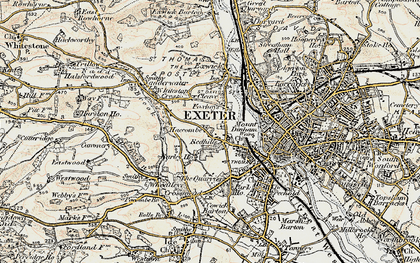 Old map of Redhills in 1899