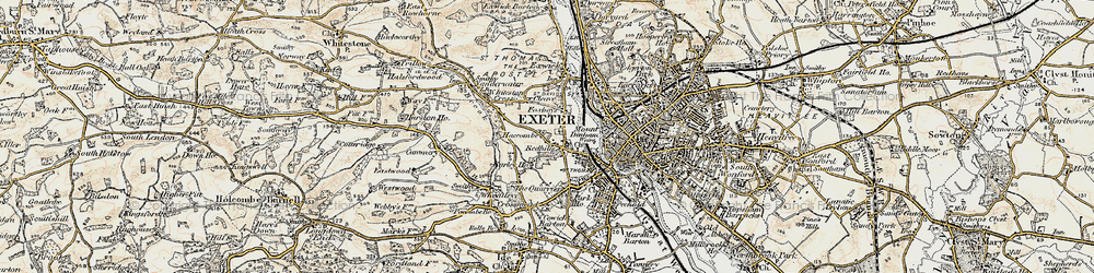 Old map of Redhills in 1899