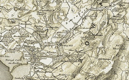Old map of Beinn Ghibeach in 1905-1907