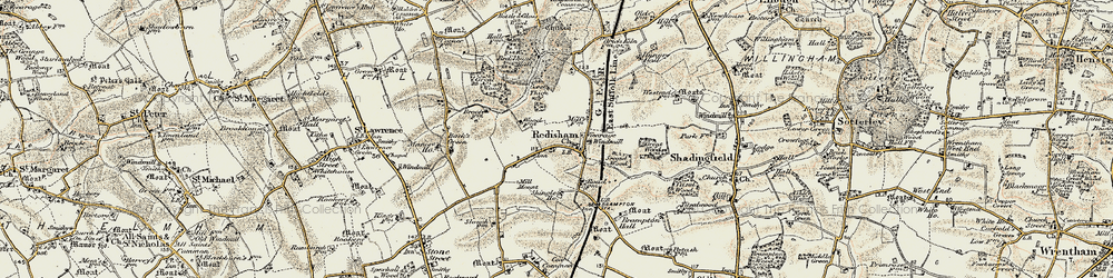 Old map of Redisham in 1901-1902