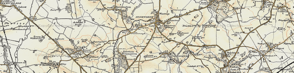 Old map of Redlands in 1898-1899