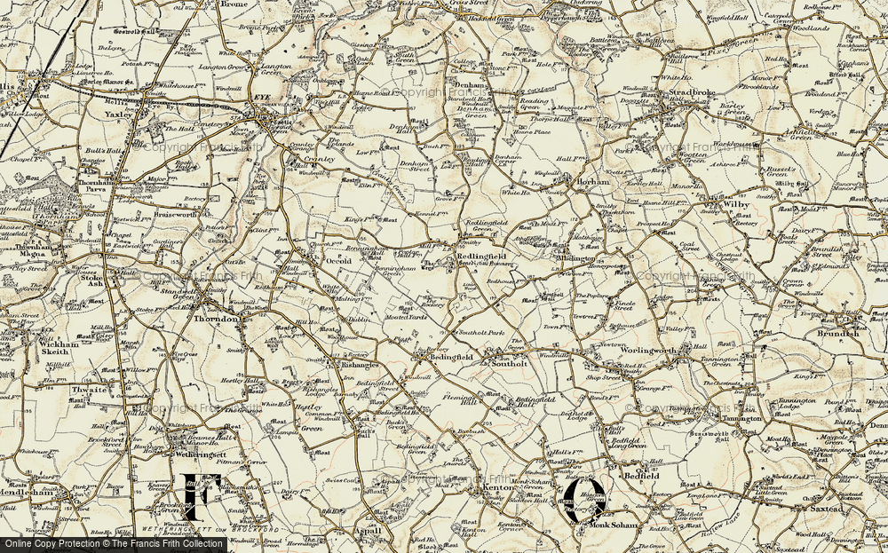 Old Map of Redlingfield, 1901 in 1901