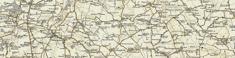 Old map of Redlingfield in 1901