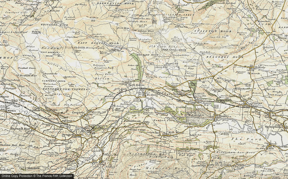 Old Map of Redmire, 1903-1904 in 1903-1904