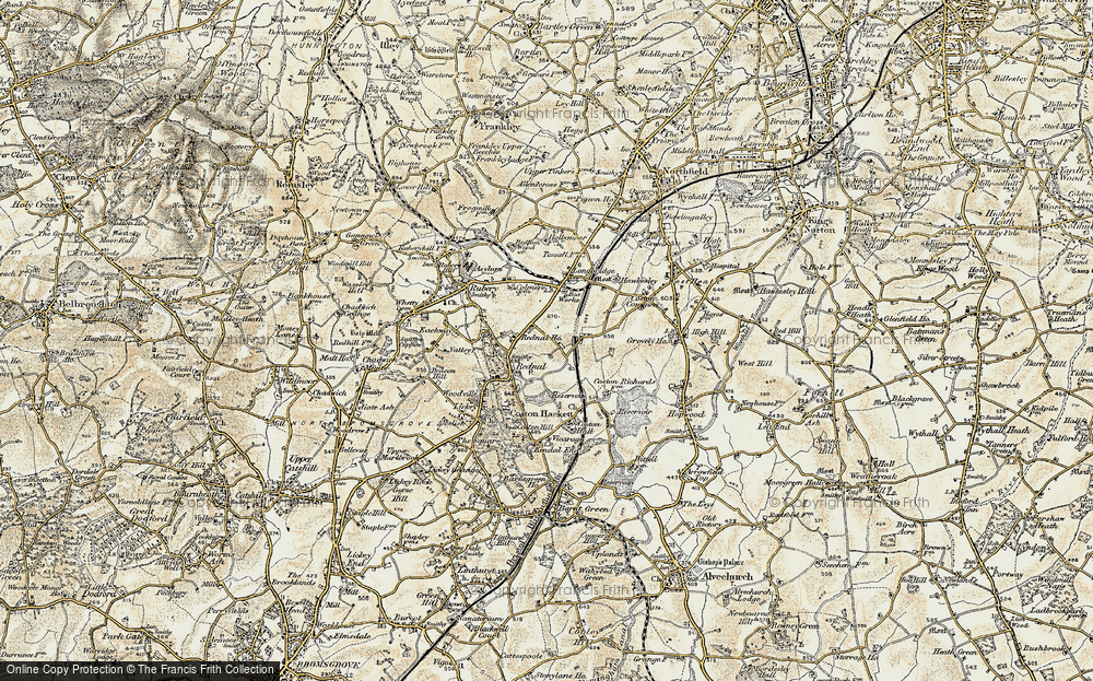 Old Map of Rednal, 1901-1902 in 1901-1902