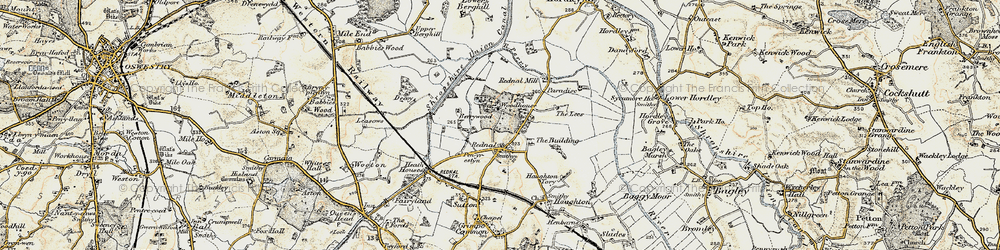 Old map of Rednal in 1902