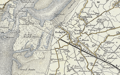 Old map of Binn Wall, The in 1899