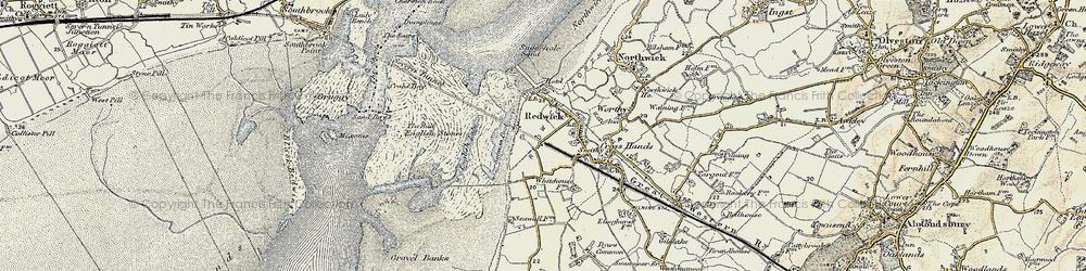 Old map of Redwick in 1899