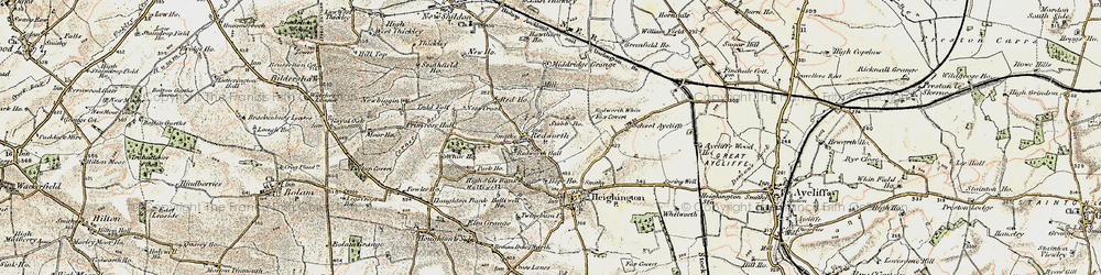 Old map of Redworth in 1903-1904
